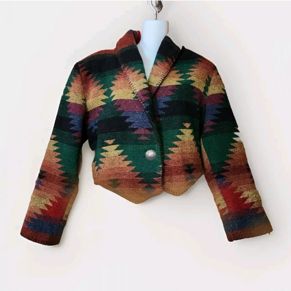 Vintage Rhonda Stark Cropped Bolero Wool Jacket Women's Size Medium
